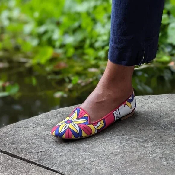 Ballet Flats, Loafers - Red & Yellow - Picture 4 of 5